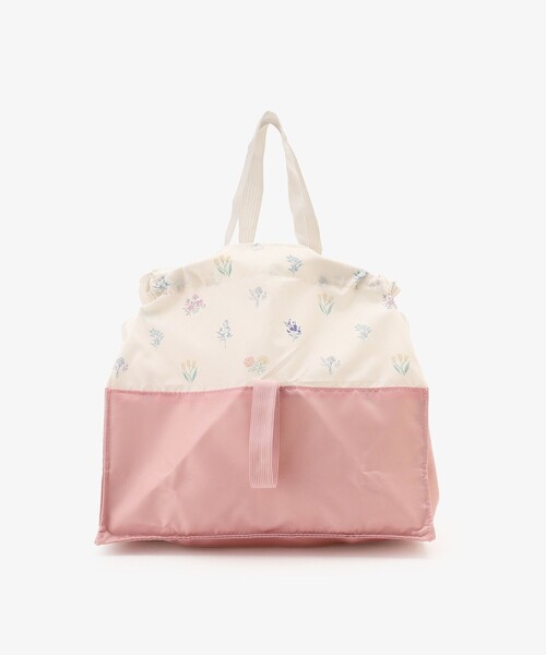 Afternoon Tea(アフタヌーンティー)の「ミニフラワー自立型ショッピングラップバッグ(エコバッグ/サブバッグ・レディース・アイボリー/ブルー・ONE SIZE)」の1枚目の写真