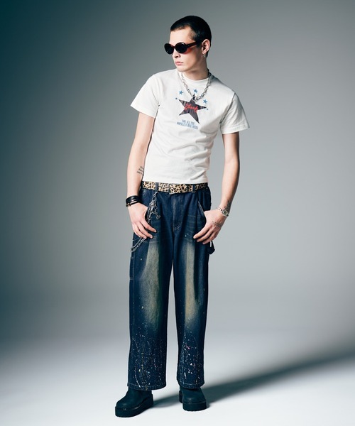 glamb(グラム)の「Skin-Tight Star T-Shirt / スキンタイトスターTシャツ(Tシャツ/カットソー・メンズ・ブラック/ホワイト・S/M/L)」の5枚目の写真