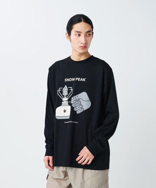 Snow Peak（スノーピーク）の「Snow Peak / Enjoy Camping L/S T-Shirt エンジョイキャンプ Tシャツ（Tシャツ/カットソー・メンズ・ブラック/オリーブ/オフホワイト・S/M/L/XL）」の3枚目の写真