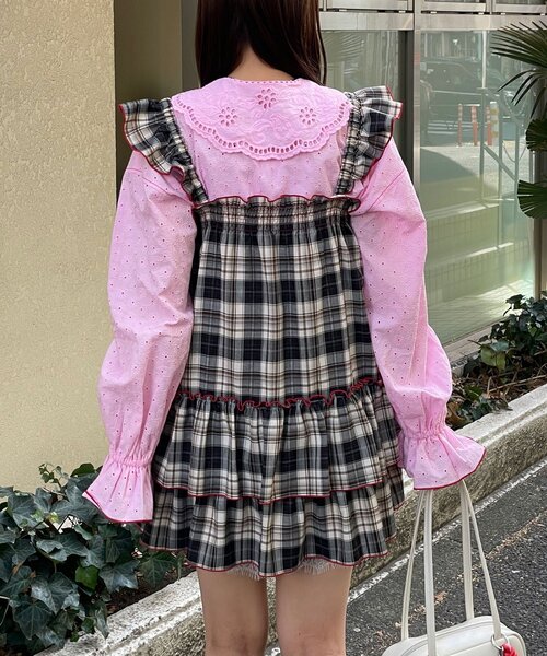 HELLO.SANFRANCISCO（ハローサンフランシスコ）の「【HELLO.SANFRANCISCO/ハローサンフランシスコ】チェックチュニックワンピ（チュニック・レディース・ピンク/サックスブルー/ブラック・ONE SIZE）」の9枚目の写真