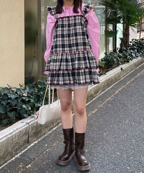 HELLO.SANFRANCISCO(ハローサンフランシスコ)の「【HELLO.SANFRANCISCO/ハローサンフランシスコ】チェックチュニックワンピ(チュニック・レディース・ピンク/サックスブルー/ブラック・ONE SIZE)」の10枚目の写真