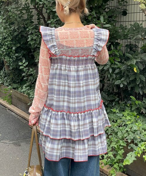 HELLO.SANFRANCISCO(ハローサンフランシスコ)の「【HELLO.SANFRANCISCO/ハローサンフランシスコ】チェックチュニックワンピ(チュニック・レディース・ピンク/サックスブルー/ブラック・ONE SIZE)」の16枚目の写真