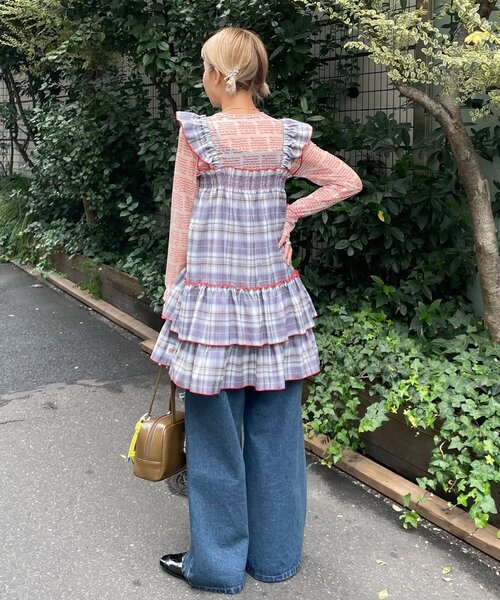 HELLO.SANFRANCISCO(ハローサンフランシスコ)の「【HELLO.SANFRANCISCO/ハローサンフランシスコ】チェックチュニックワンピ(チュニック・レディース・ピンク/サックスブルー/ブラック・ONE SIZE)」の19枚目の写真