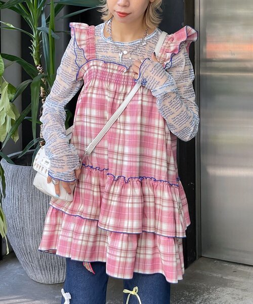 HELLO.SANFRANCISCO（ハローサンフランシスコ）の「【HELLO.SANFRANCISCO/ハローサンフランシスコ】チェックチュニックワンピ（チュニック・レディース・ピンク/サックスブルー/ブラック・ONE SIZE）」の16枚目の写真