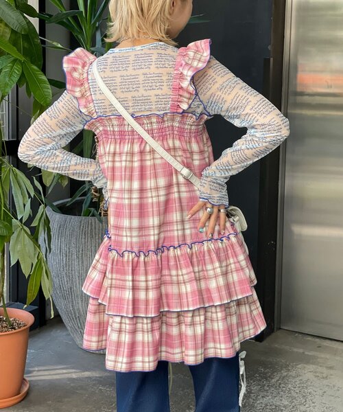 HELLO.SANFRANCISCO（ハローサンフランシスコ）の「【HELLO.SANFRANCISCO/ハローサンフランシスコ】チェックチュニックワンピ（チュニック・レディース・ピンク/サックスブルー/ブラック・ONE SIZE）」の19枚目の写真