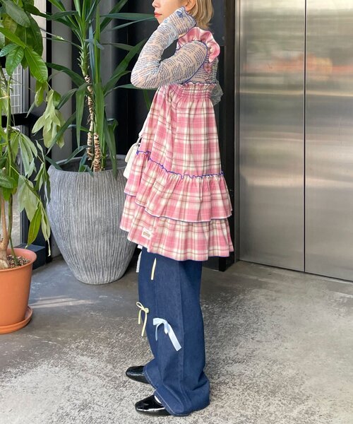 HELLO.SANFRANCISCO（ハローサンフランシスコ）の「【HELLO.SANFRANCISCO/ハローサンフランシスコ】チェックチュニックワンピ（チュニック・レディース・ピンク/サックスブルー/ブラック・ONE SIZE）」の21枚目の写真