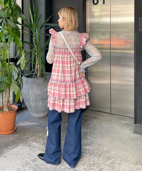 HELLO.SANFRANCISCO（ハローサンフランシスコ）の「【HELLO.SANFRANCISCO/ハローサンフランシスコ】チェックチュニックワンピ（チュニック・レディース・ピンク/サックスブルー/ブラック・ONE SIZE）」の22枚目の写真