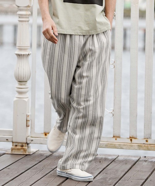 CAMBIO(カンビオ)の「mp14682-Stripe Wide Straight Pants ワイドストレートパンツ(CAM26SS-020)(その他パンツ・メンズ・ブラック/オフホワイト/ネイビー・L/M/S)」の8枚目の写真