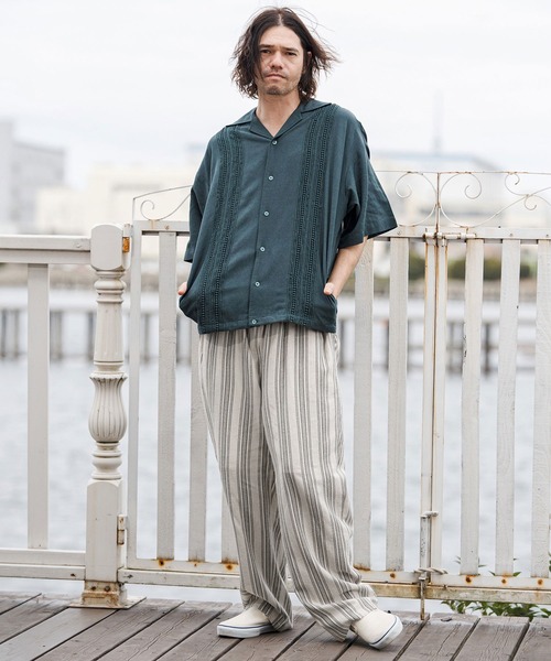 CAMBIO(カンビオ)の「mp14682-Stripe Wide Straight Pants ワイドストレートパンツ(CAM26SS-020)(その他パンツ・メンズ・ブラック/オフホワイト/ネイビー・L/M/S)」の10枚目の写真