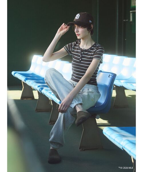 Ungrid（アングリッド）の「【MLB × New Era × Ungrid】スウェットパンツ（スウェットパンツ・レディース・ライトグレー/ネイビー/アイボリー・FREE）」の7枚目の写真