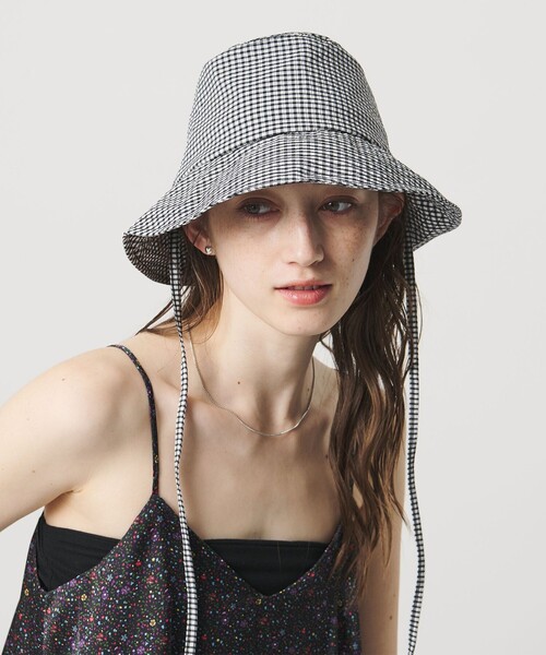 UNITED ARROWS（ユナイテッドアローズ）の「ギンガムチェック ハット UV（ハット・レディース・ベージュ/オリーブ/ブラック・FREE）」の2枚目の写真