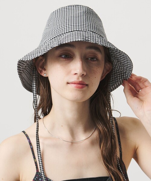 UNITED ARROWS（ユナイテッドアローズ）の「ギンガムチェック ハット UV（ハット・レディース・ベージュ/オリーブ/ブラック・FREE）」の4枚目の写真