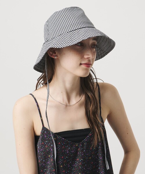 UNITED ARROWS（ユナイテッドアローズ）の「ギンガムチェック ハット UV（ハット・レディース・ベージュ/オリーブ/ブラック・FREE）」の6枚目の写真