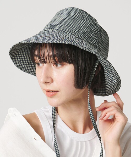UNITED ARROWS（ユナイテッドアローズ）の「ギンガムチェック ハット UV（ハット・レディース・ベージュ/オリーブ/ブラック・FREE）」の7枚目の写真