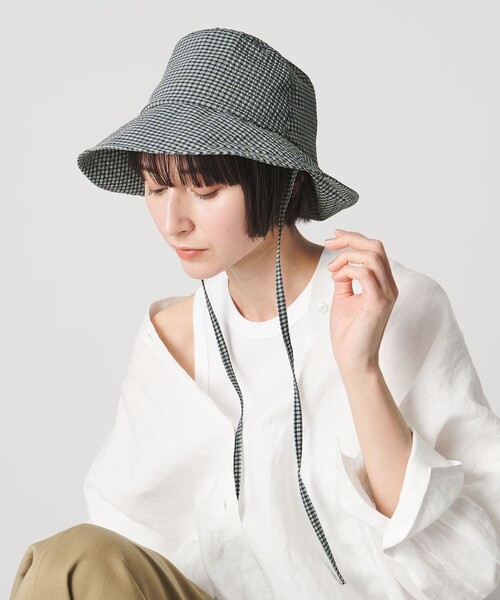 UNITED ARROWS（ユナイテッドアローズ）の「ギンガムチェック ハット UV（ハット・レディース・ベージュ/オリーブ/ブラック・FREE）」の8枚目の写真