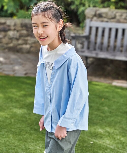 ikka(イッカ)の「【親子コーデ】ロゴTドッキングブラウス(120~160cm)(シャツ/ブラウス・キッズ・グリーン/ブルー・150/140/130/120/160)」の14枚目の写真
