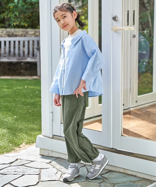ikka(イッカ)の「【親子コーデ】ロゴTドッキングブラウス(120~160cm)(シャツ/ブラウス・キッズ・グリーン/ブルー・150/140/130/120/160)」の18枚目の写真