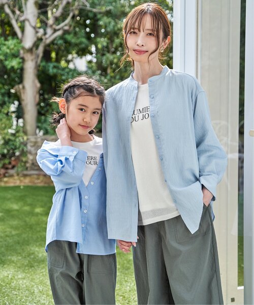 ikka(イッカ)の「【親子コーデ】ロゴTドッキングブラウス(120~160cm)(シャツ/ブラウス・キッズ・グリーン/ブルー・150/140/130/120/160)」の19枚目の写真