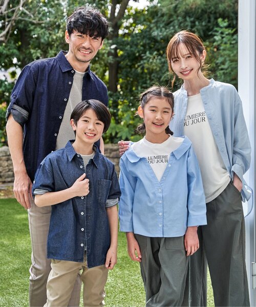 ikka(イッカ)の「【親子コーデ】ロゴTドッキングブラウス(120~160cm)(シャツ/ブラウス・キッズ・グリーン/ブルー・150/140/130/120/160)」の21枚目の写真