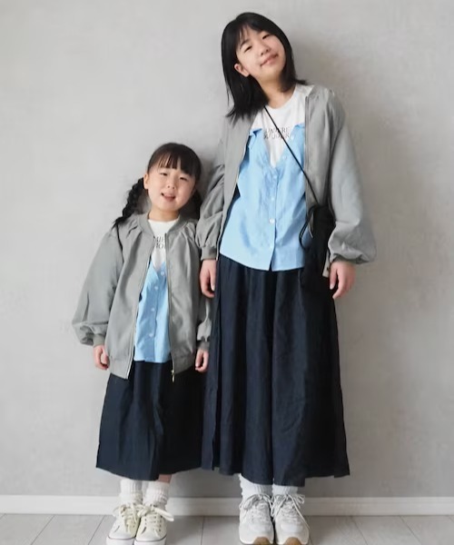 ikka(イッカ)の「【親子コーデ】ロゴTドッキングブラウス(120~160cm)(シャツ/ブラウス・キッズ・グリーン/ブルー・150/140/130/120/160)」の5枚目の写真