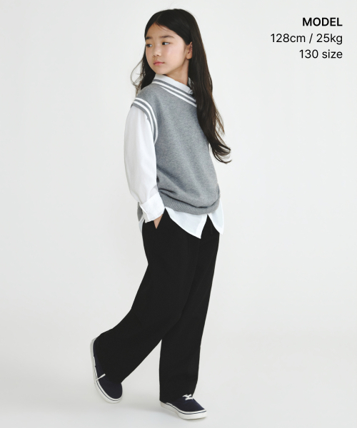 MUSINSA STANDARD KIDS（ムシンサスタンダードキッズ）の「起毛ワンタックワイドチノパンツ [ブラック]（その他パンツ・レディース・その他・100/110/120/130/140/150）」の5枚目の写真