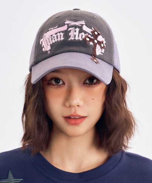 LAC-VERT（ラック・ヴェール）の「ヴィンテージライク刺繍ロゴキャップ（キャップ・レディース・ブラウン/グレー/ブラック・FREE）」の3枚目の写真