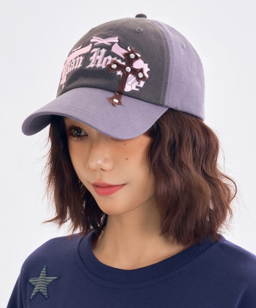 LAC-VERT（ラック・ヴェール）の「ヴィンテージライク刺繍ロゴキャップ（キャップ・レディース・ブラウン/グレー/ブラック・FREE）」の6枚目の写真