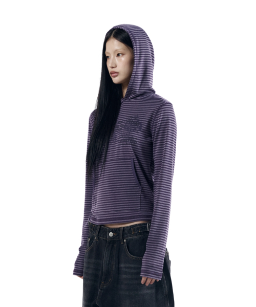 AAKAM(アーカム)の「Linear Pattern Hooded Long Sleeve (Purple)(パーカー・レディース・その他・1/2)」の2枚目の写真