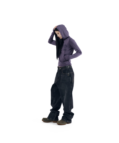 AAKAM(アーカム)の「Linear Pattern Hooded Long Sleeve (Purple)(パーカー・レディース・その他・1/2)」の6枚目の写真