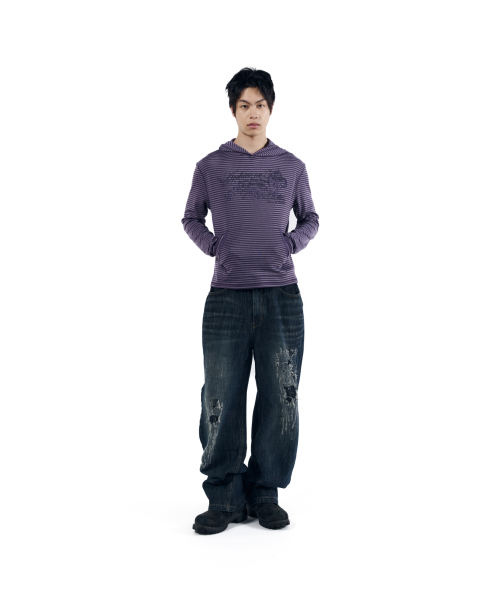 AAKAM(アーカム)の「Linear Pattern Hooded Long Sleeve (Purple)(パーカー・レディース・その他・1/2)」の11枚目の写真
