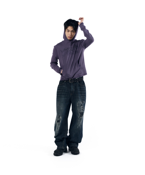 AAKAM(アーカム)の「Linear Pattern Hooded Long Sleeve (Purple)(パーカー・レディース・その他・1/2)」の12枚目の写真