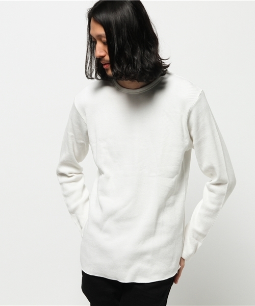 ikka（イッカ）の「ワッフルクルーネックTシャツ（Tシャツ/カットソー・メンズ・ブラック/ホワイト/ライトグレー・MEDIUM/X-LARGE/LARGE）」の2枚目の写真