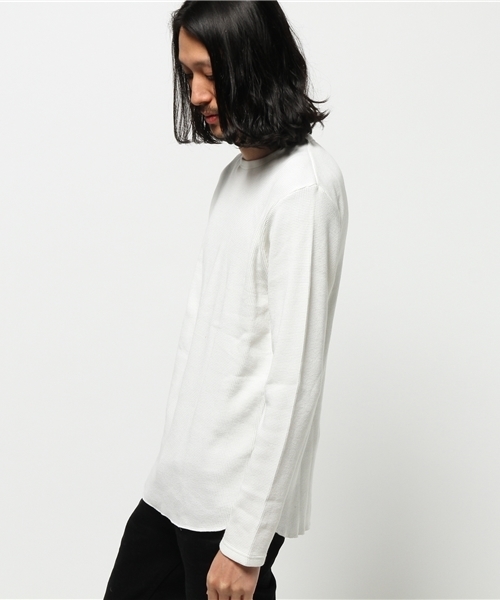 ikka（イッカ）の「ワッフルクルーネックTシャツ（Tシャツ/カットソー・メンズ・ブラック/ホワイト/ライトグレー・MEDIUM/X-LARGE/LARGE）」の4枚目の写真