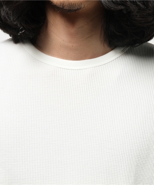ikka（イッカ）の「ワッフルクルーネックTシャツ（Tシャツ/カットソー・メンズ・ブラック/ホワイト/ライトグレー・MEDIUM/X-LARGE/LARGE）」の6枚目の写真
