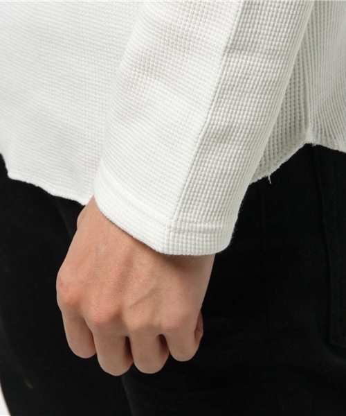 ikka（イッカ）の「ワッフルクルーネックTシャツ（Tシャツ/カットソー・メンズ・ブラック/ホワイト/ライトグレー・MEDIUM/X-LARGE/LARGE）」の7枚目の写真