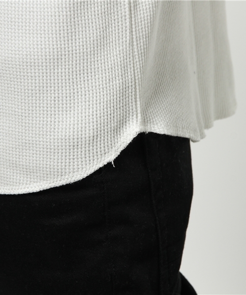 ikka（イッカ）の「ワッフルクルーネックTシャツ（Tシャツ/カットソー・メンズ・ブラック/ホワイト/ライトグレー・MEDIUM/X-LARGE/LARGE）」の8枚目の写真