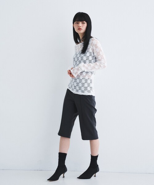 CODE A(コードエー)の「cropped pants(その他パンツ・レディース・チャコールグレー/アイボリー・34/36/38)」の3枚目の写真