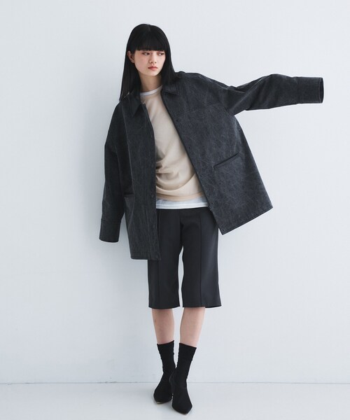 CODE A(コードエー)の「cropped pants(その他パンツ・レディース・チャコールグレー/アイボリー・34/36/38)」の5枚目の写真
