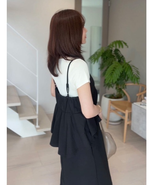 fifth(フィフス)の「【shieセレクト】ペプラムデザインドッキングキャミワンピース(ワンピース・レディース・ブラック/チャコールグレー・M/XS)」の12枚目の写真