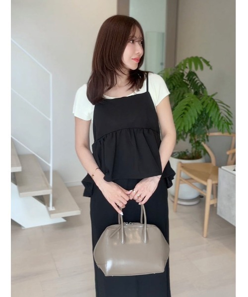 fifth(フィフス)の「【shieセレクト】ペプラムデザインドッキングキャミワンピース(ワンピース・レディース・ブラック/チャコールグレー・M/XS)」の13枚目の写真