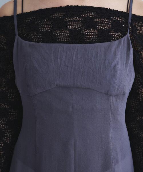 CODE A（コードエー）の「georgette cami（タンクトップ・レディース・ホワイト/チャコールグレー・00）」の12枚目の写真