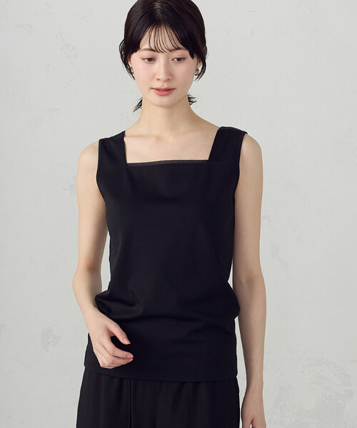 COMME CA ISM（コムサイズム）の「2WAYスクエア ネックタンクトップ（タンクトップ・レディース・ホワイト/ブラック・MEDIUM/LARGE）」の5枚目の写真