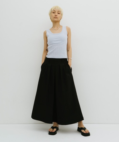 HANNE（アン）の「タックフレアミディスカート（スカート・レディース・ブラック/ホワイト・M/S）」の20枚目の写真
