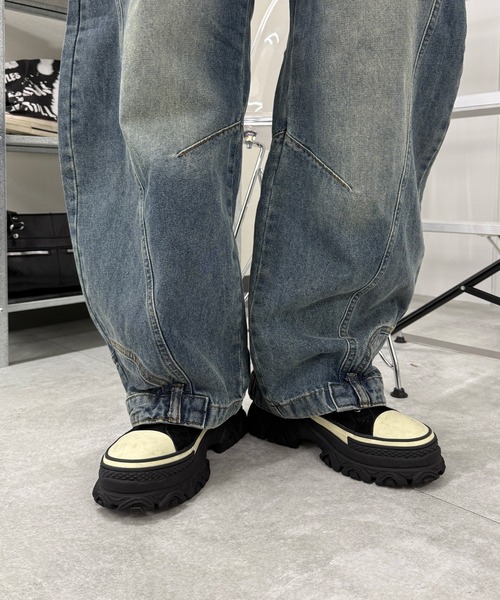 Figments（フィグメンツ）の「リメイクカーブデニム（デニムパンツ・レディース・インディゴブルー・SMALL/MEDIUM/LARGE）」の6枚目の写真