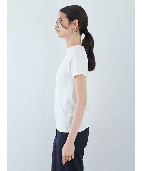 Mila Owen(ミラオーウェン)の「ソフトタッチ半袖Tシャツ(Tシャツ/カットソー・レディース・イエロー/ホワイト/チャコールグレー・0/1)」の5枚目の写真