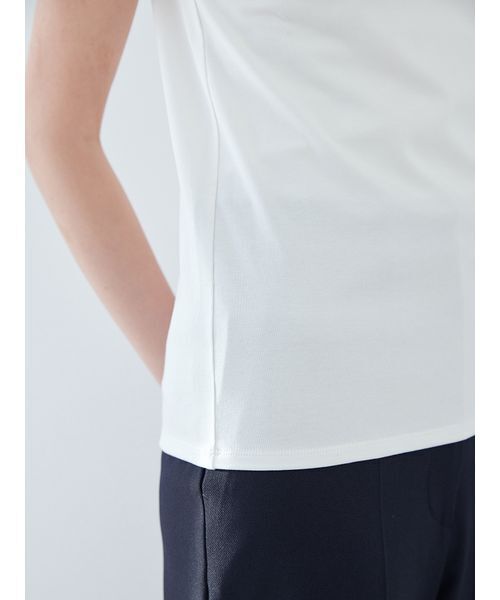 Mila Owen(ミラオーウェン)の「ソフトタッチ半袖Tシャツ(Tシャツ/カットソー・レディース・イエロー/ホワイト/チャコールグレー・0/1)」の10枚目の写真