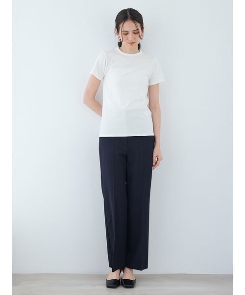 Mila Owen(ミラオーウェン)の「ソフトタッチ半袖Tシャツ(Tシャツ/カットソー・レディース・イエロー/ホワイト/チャコールグレー・0/1)」の11枚目の写真