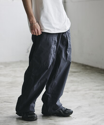 <UVカット・吸水速乾・軽量>Quick Dry Fabric ワイドシルエット ポリリップクロス ミリタリーヘリクルーパンツ/限定展開