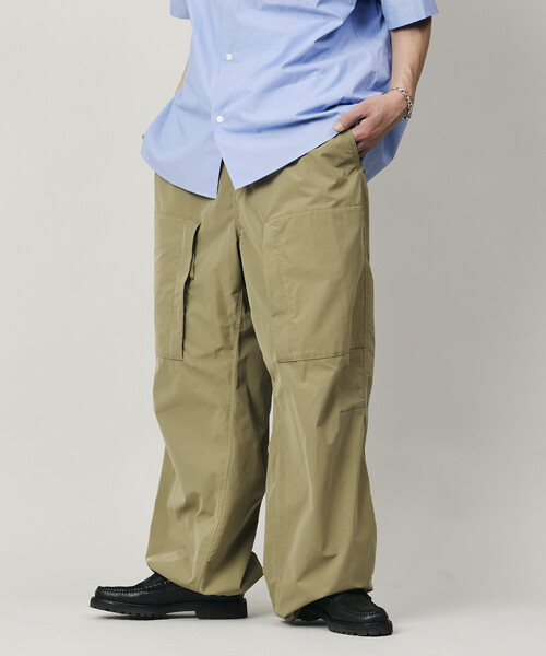 FREAK'S STORE(フリークスストア)の「<UVカット・吸水速乾・軽量>Quick Dry Fabric ワイドシルエット ポリリップクロス ミリタリーヘリクルーパンツ/限定展開(カーゴパンツ・メンズ・オリーブ/ブラック/チャコールグレー/ベージュ・SMALL/MEDIUM/LARGE)」の19枚目の写真