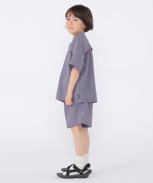 SHIPS（シップス）の「SHIPS KIDS:100～130cm /〈UVカット/吸水速乾〉ドライタッチ バンドカラー シャツ（シャツ/ブラウス・キッズ・ブラウン系/ブルー系その他・110/100/130/120）」の9枚目の写真